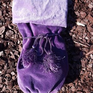 Pottery Barn Purple Cotton Tie Wine Bag